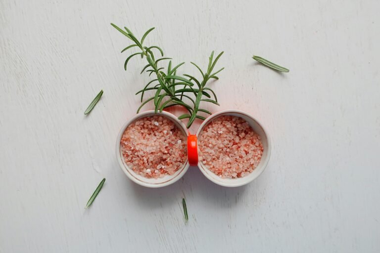 Salt and Rosemary Spices on Table